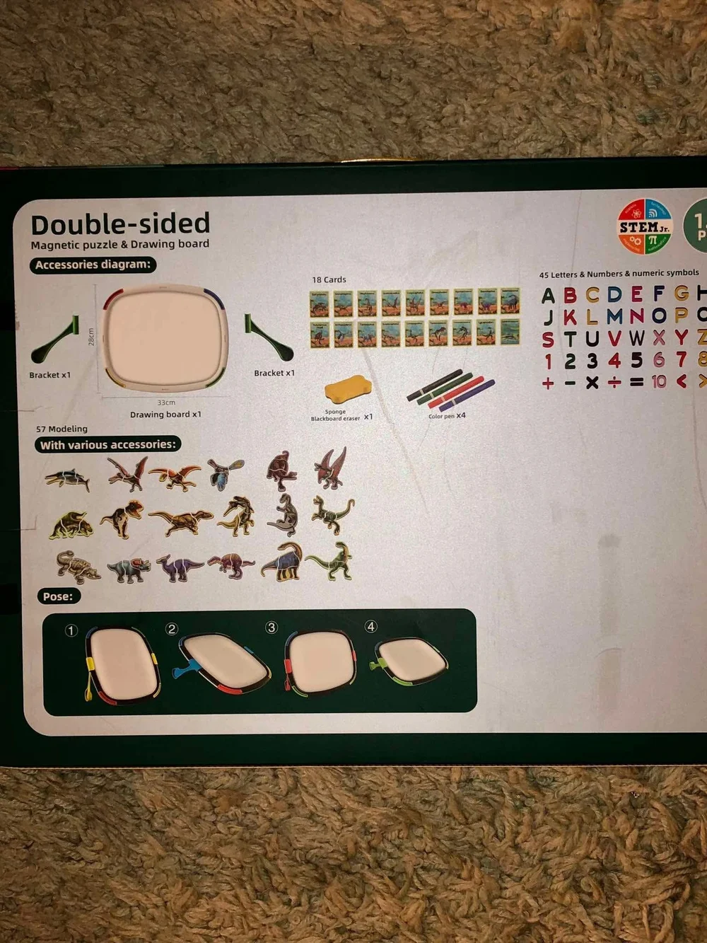BeebeeRun Double-Sided Magnetic Puzzle & Drawing Board play set